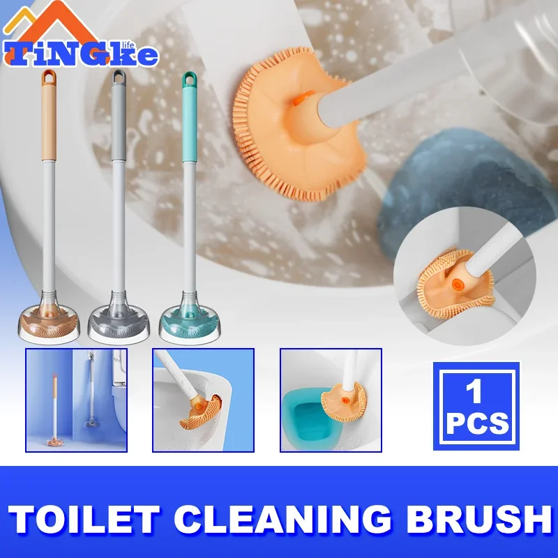 Quick-drying Wall Mounted Octopus Toilet Cleaning Brush Silicone Bathroom  360 Degree Cleaning Toilet Accessories