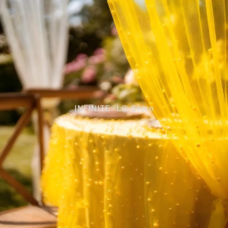 An Elegant 75cm*3meters Six-color Pearl Table Runner, Perfect For Wedding Parties And Events, And An Ideal Christmas Decoration