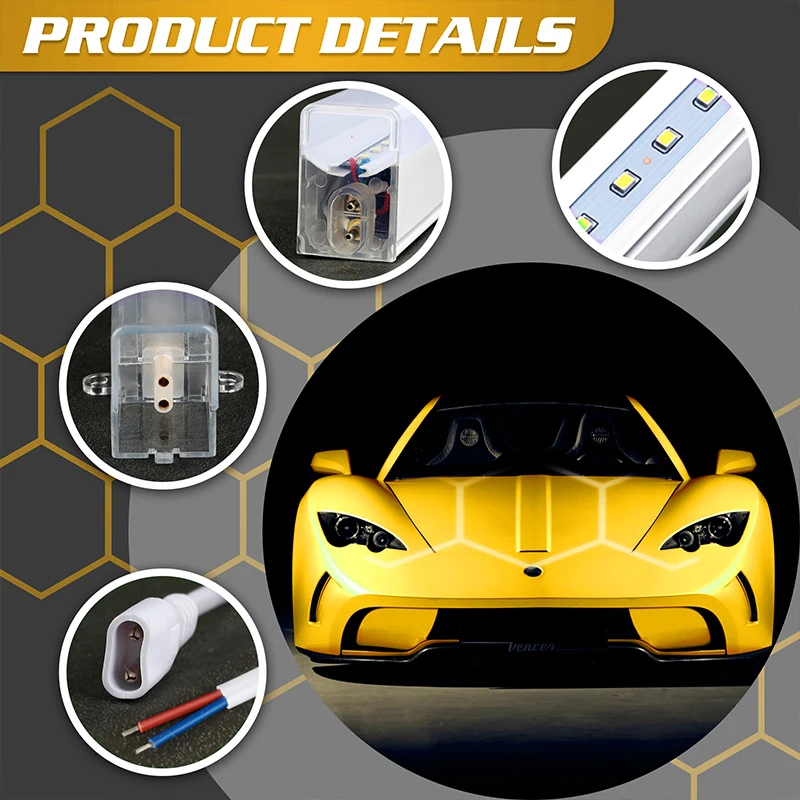 Cutomized Honeycomb LED Car Detailing Ceiling Light Hexagon Garage Light for Showroom 4S Workshop Barber DIY Fun Dropshipping