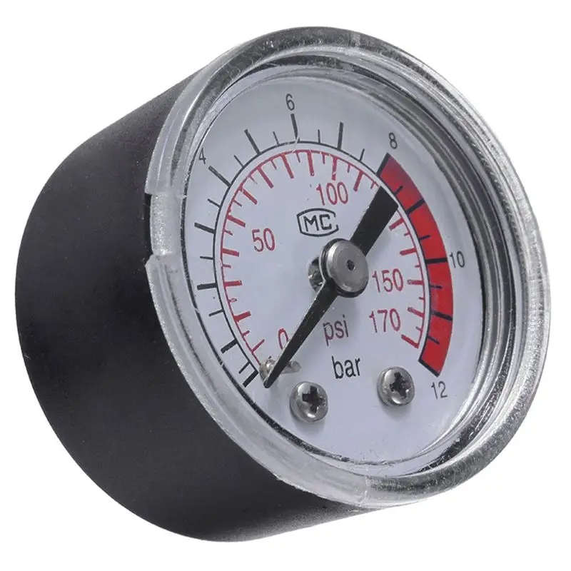 Pengukur Tekanan Cairan Hidraulik Pneumatik Kompresor Udara 0-12Bar / 0-170PSI Dropship