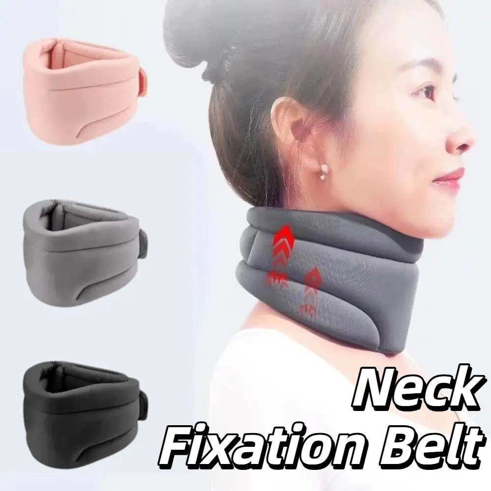 อุปกรณ์พยุงคอแบบระบายอากาศ ปรับได้ สีพื้น สายรัดคอแบบแข็ง ฟองน้ำสำหรับใช้ในบ้าน ปลอกคอแบบมีช่องลม สำหรับการเดินทางโดยเครื่องบิน