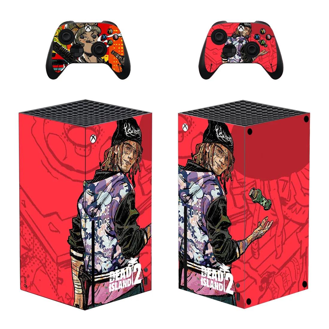 Dead Island 2 Skin Sticker Decal Cover for Xbox Series X Console and 2 Controllers Skins Vinyl