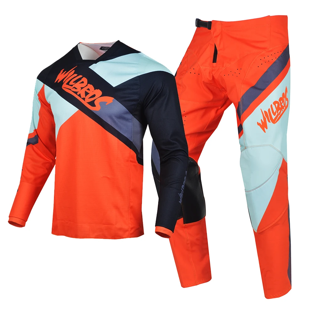 

Willbros 180 Orange Outfit Jersey and Pants Combo Motocross MTB BMX DH Dirt Bike MX Race Downhill Offroad Men's Women Suit