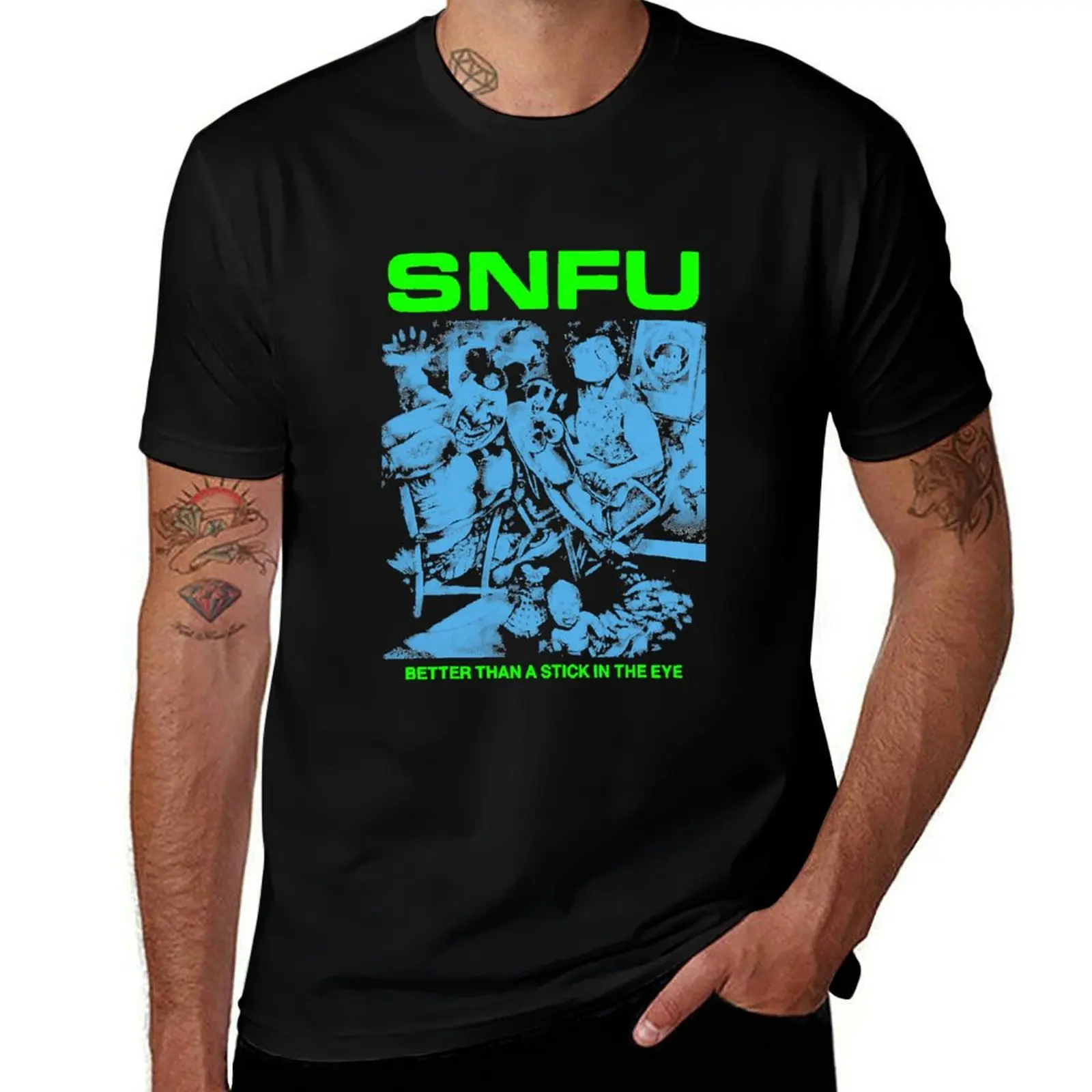 Idol Gift Fot You Snfu Band Batter than a stick in the eye T-Shirt Simple Line Art Print Tee