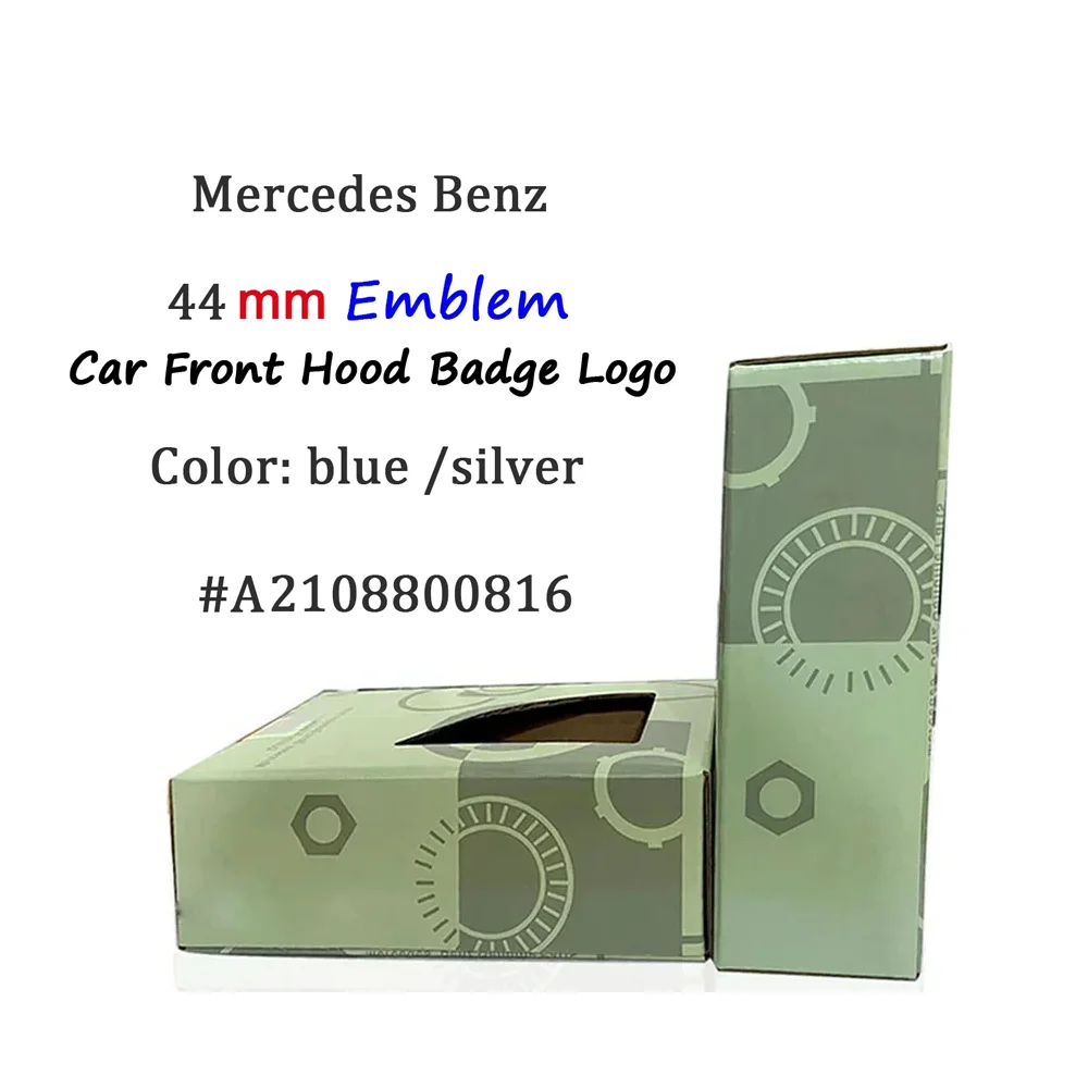 1Pcs 44mm 3D Zinc Alloy Car Front Hood Emblem Bonnet Label Badge for Mercedes Benz W204 W210 W220 W212 C180 C200 Car Accessories