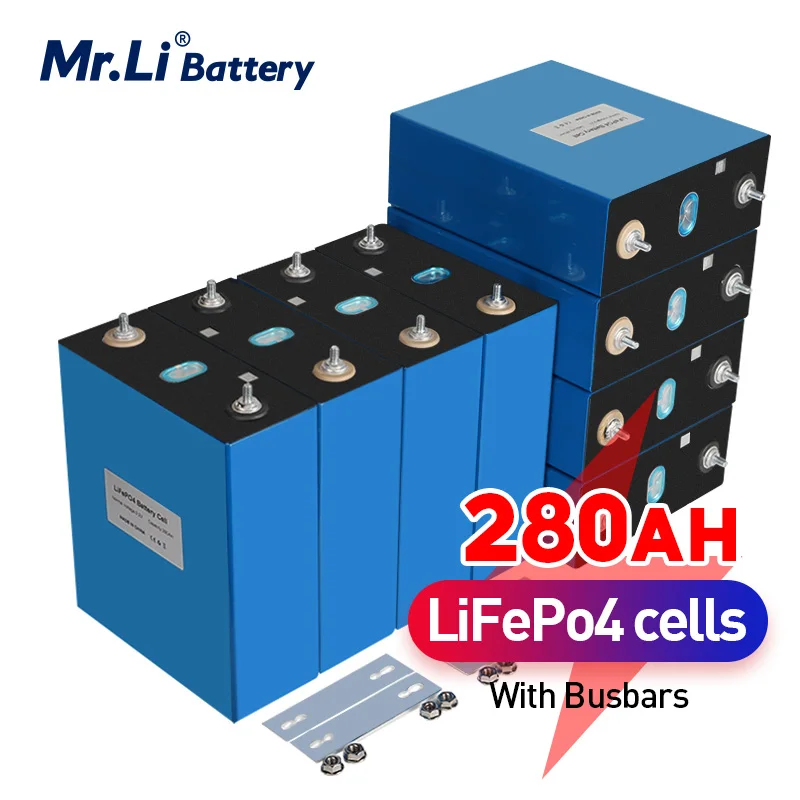 

Mr.Li Lifepo4 Battery Cells 3.2V 280Ah Prismatic Lithium Iron Phosphate 12V 24v 48v 280Ah Battery Packs Solar EU US TAX FREE