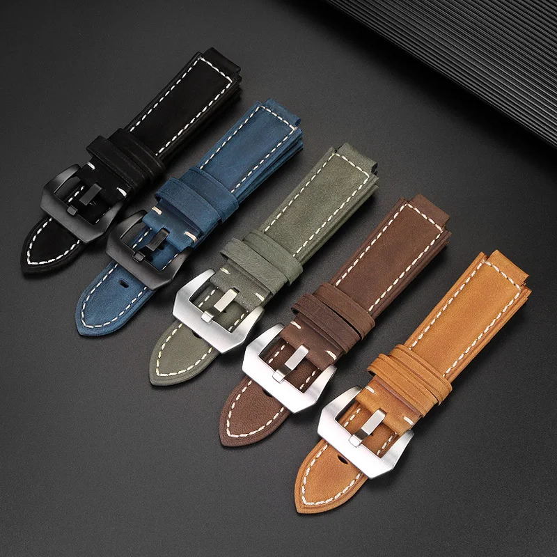 24*16mm Men's vintage leather top layer cowhide frosted waterproof watch strap For TIMEX Tidal T2N720 T2n739 TW2T76500 TW2T76300