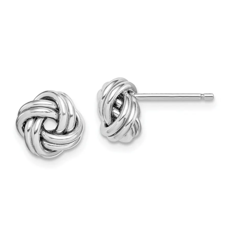 

Sterling Silver Rhodiumplated Polished Love Knot Post Earrings