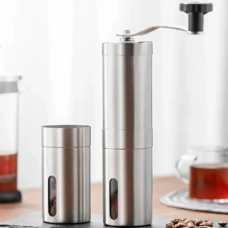 Manuelle Kaffeemühlen Tragbare Handkaffeemühle aus Edelstahl mit Einstellbaren Einstellungen Tragbare Handkurbel-Werkzeuge