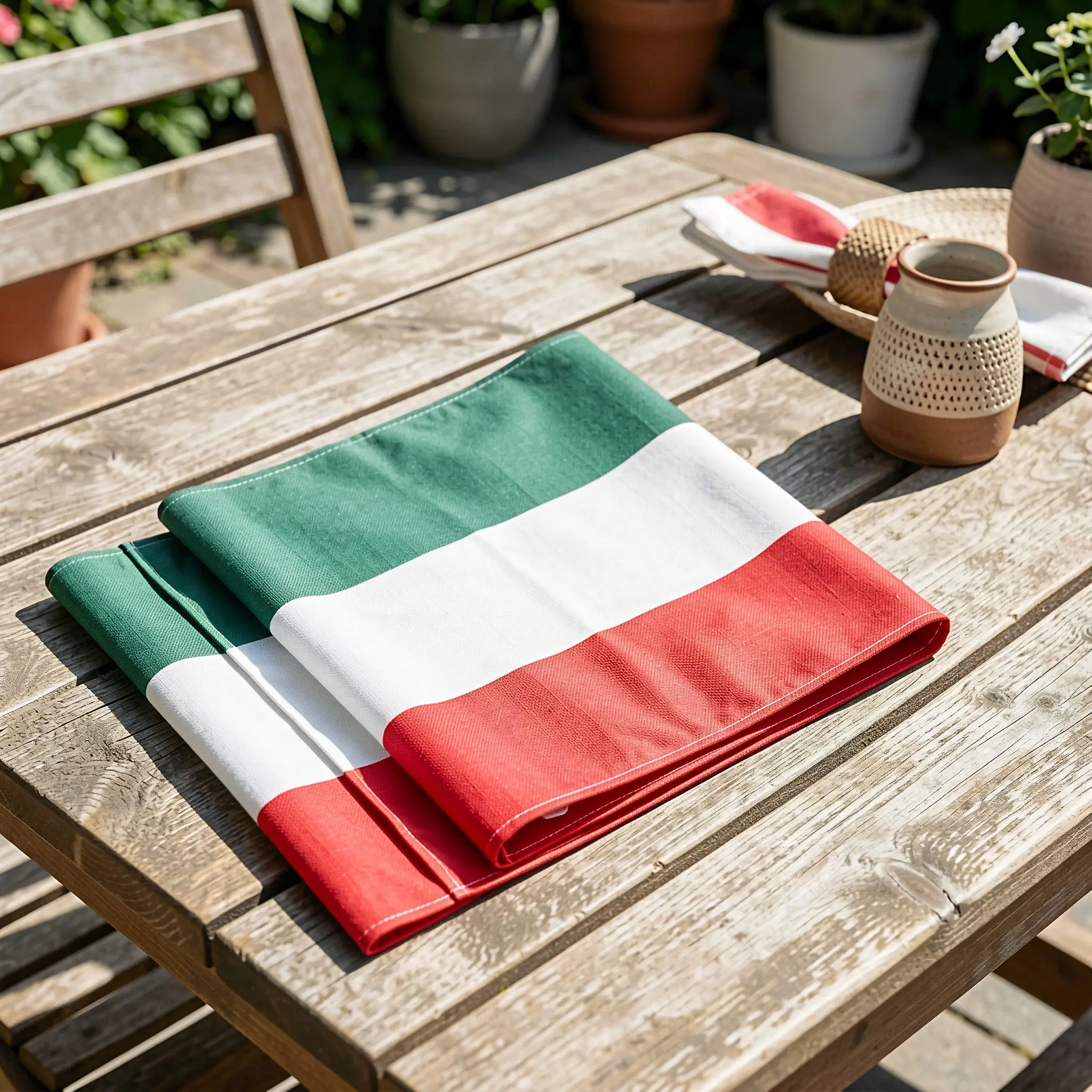 Italian Table Runner Linen 91x13 Italian Flag Colors Red Green White Dining Table Decor Party Celebration Tablecloth Runner