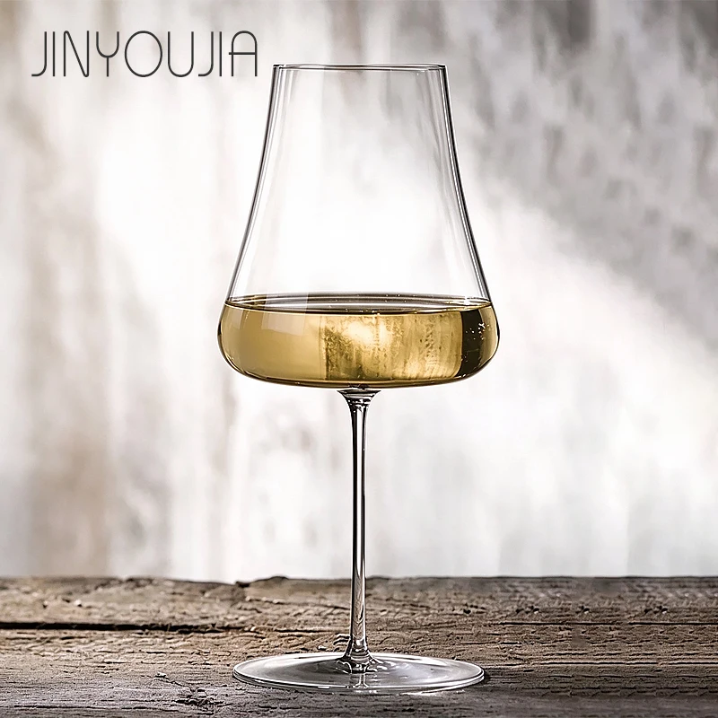 JINYOUJIA 700ml White Wine Glass Premium Quality Flawless Handmade Ultra Thin Crystal Glass Nude Style Volcano Shape Goblet