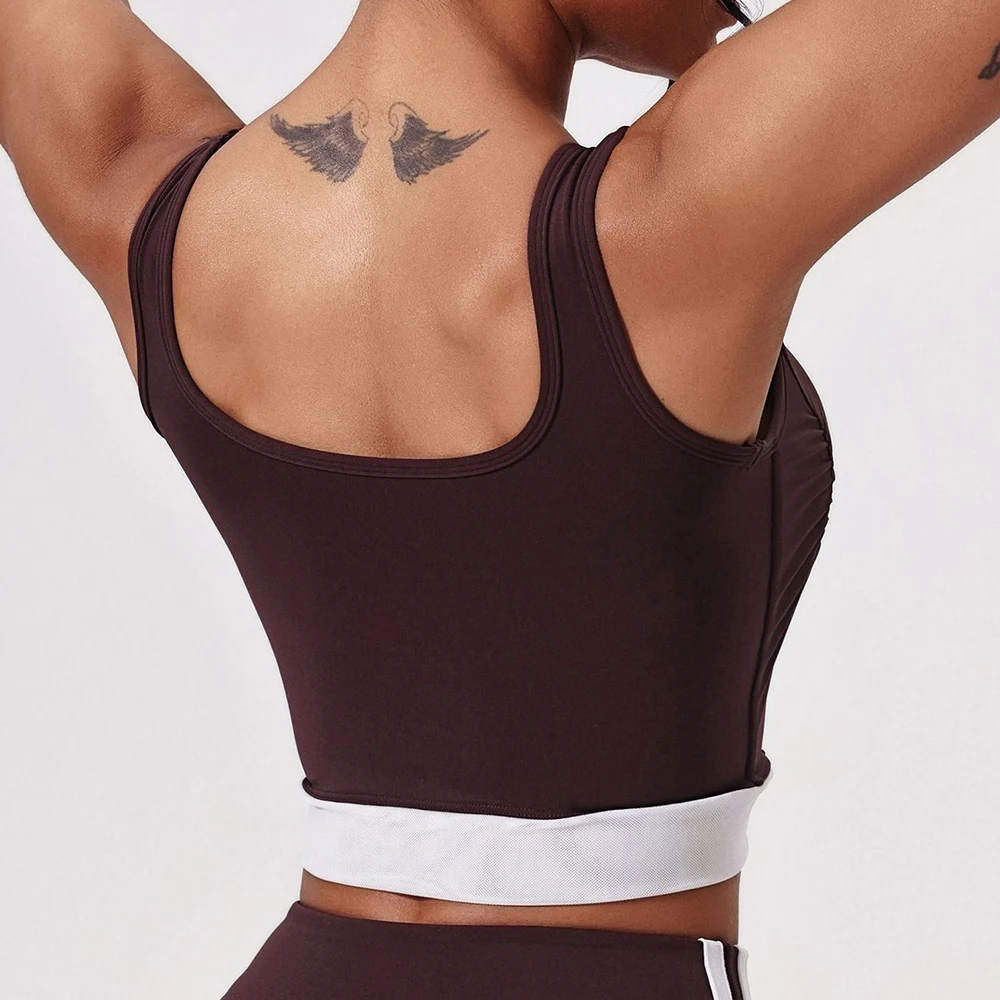 Shockproof Sports Vest Women Gym Top Female Sports Bra Training Sleeveless Yoga Clothes Quick Dry Sportswear Workout Tank Top