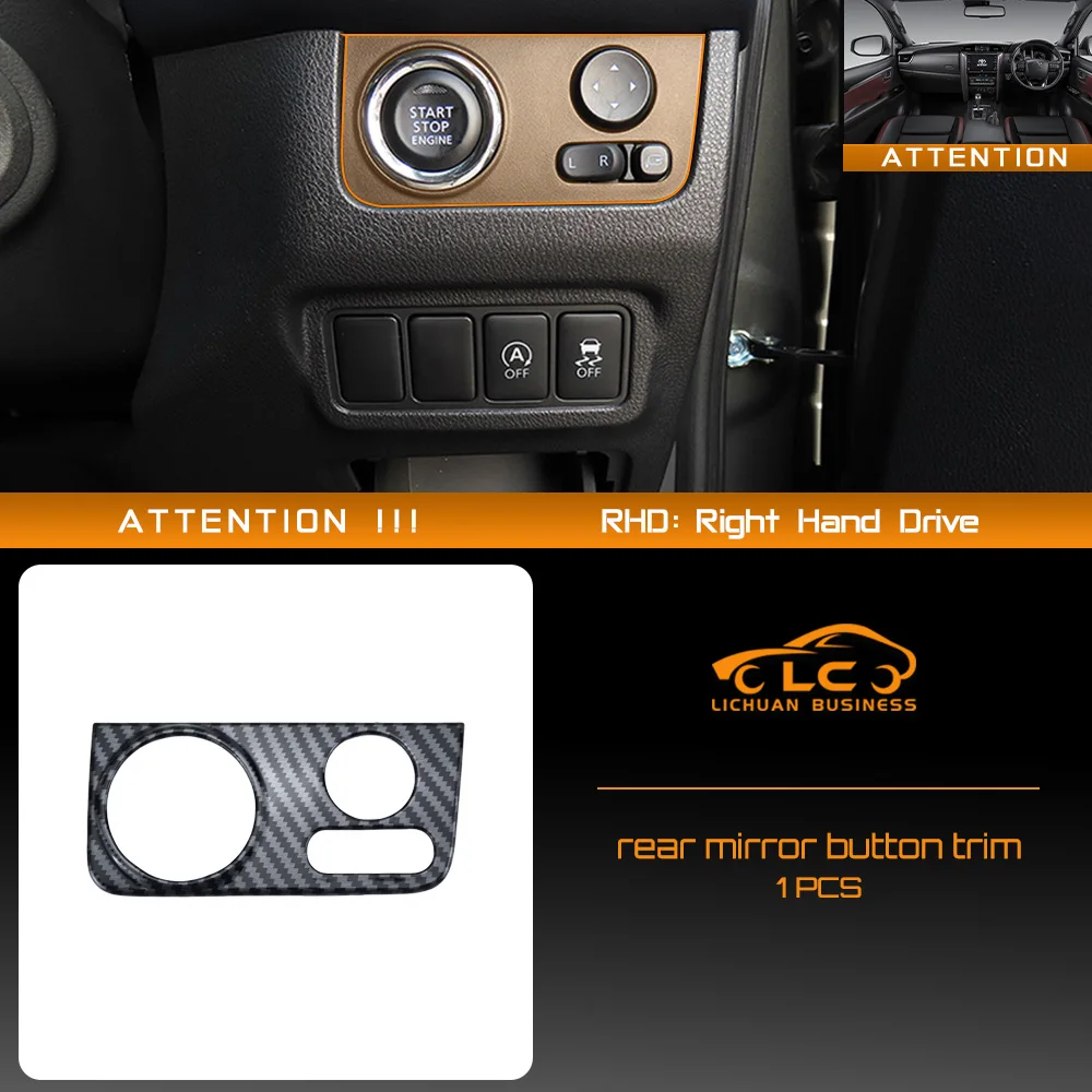 Embellecedor de botón de ajuste de espejo retrovisor para Xpander Mitsubishi Xpander Cross 2016-2026, moldura decorativa de Color de fibra de carbono