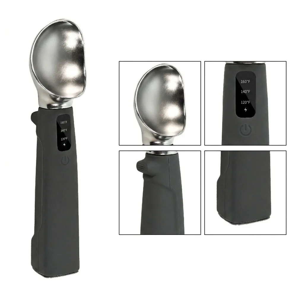 Temperature Control Spoon Electric Dessert Server For Busy Dessert Counters Clear Digital Display User-friendly Power Button