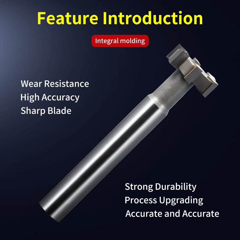 Carbide T-Slot  Milling Cutter Tungsten Steel Straight Handle Welding Edge Type Cutter YG Industrial Grade Keyway Endmills Tool