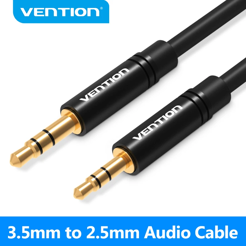 Vention-conector de Cable auxiliar 3,5 a 2,5, Conector de Audio de 3,5mm a 2,5mm, 3,5 para auriculares, altavoz, 2,5 a 3,5