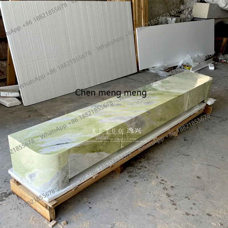 X188 Pure natural marble TV cabinet villa mansion large flat luxury stone floor with drawers
