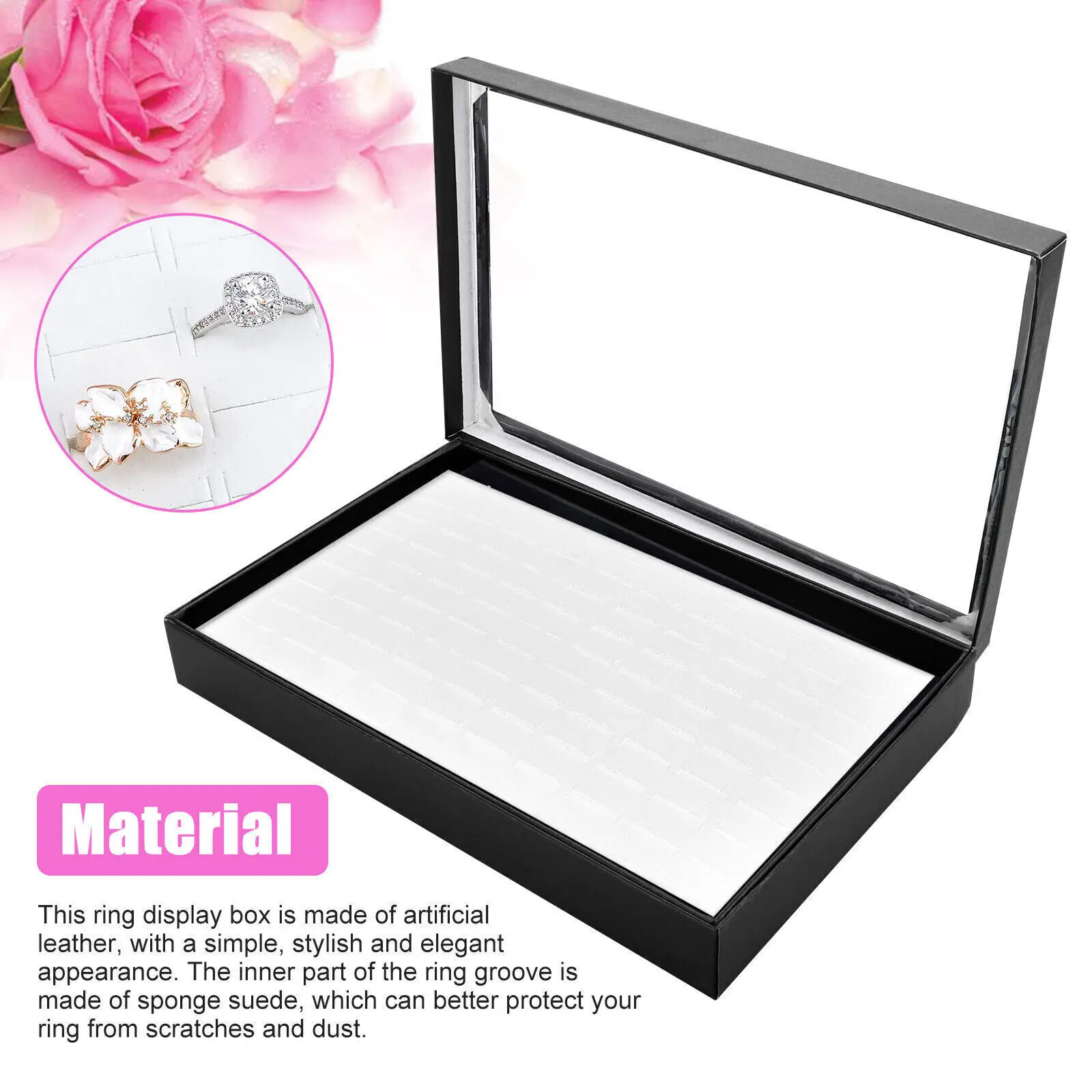 100 Slots Jewelry Rings Display Organizer Case Gift Holder Earrings Storage Box Bracelet Necklace Jewelry Accessories New