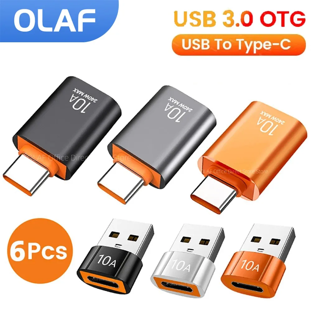 10A USB 3.0 To Type C OTG Adapter USB C Male To USB Female Converter For Macbook Xiaomi Samsung Fast Charging Data Transfer Otg