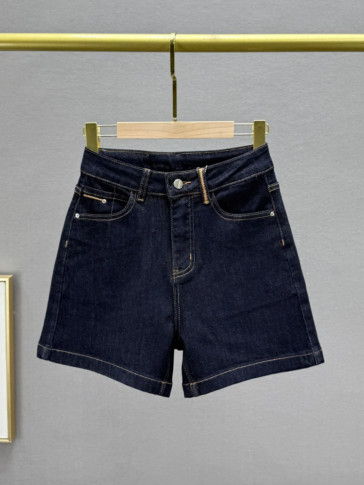 

Slimming High Waist Elastic Denim orts Women's Summer New Sle A-Line Wide Leg Hot Pants Cotton Stretch Denim Retro Wa