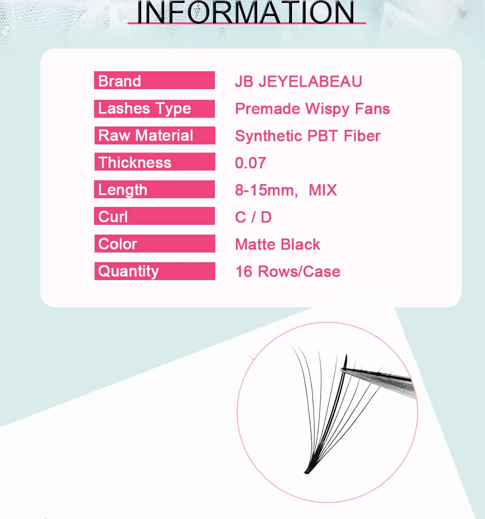 Goddess Wispy Premade Volume Fans 9D/13D Individual Lashes Extension Pointy Stem 320 Fans Faux Mink Pre Made Russian Lashes
