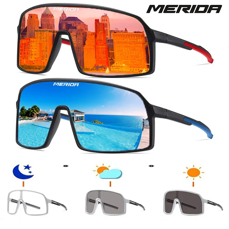 Merida Color changing polarized cycling sunglasses for outdoor sports, cycling,drive，running, fishing, beach leisure