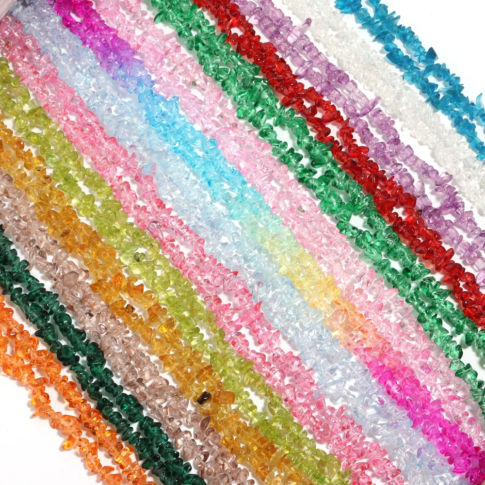 1 Strand Crystal Beads 8X5mm Colorful Irregular Gravel Glass Loose Spacer Beads For Jewelry Making DIY Bracelet Necklace Finding