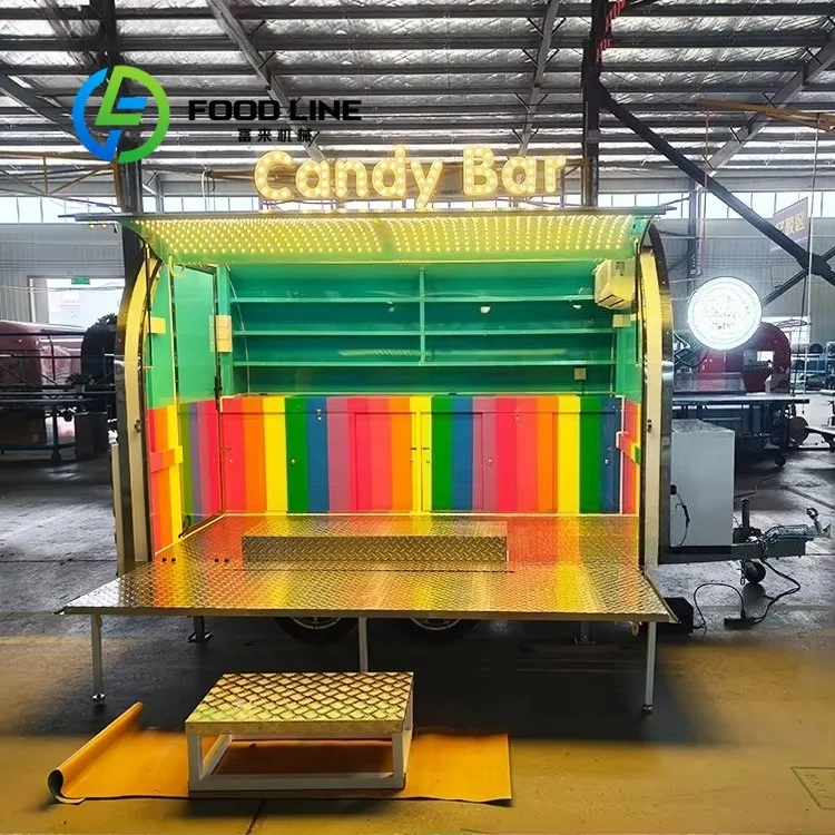 Customized Trailers Mobile Small Concession BBQ Barbecue Cart USA Double Kitchen Baking Smoke Stack Under EU Food Trailer