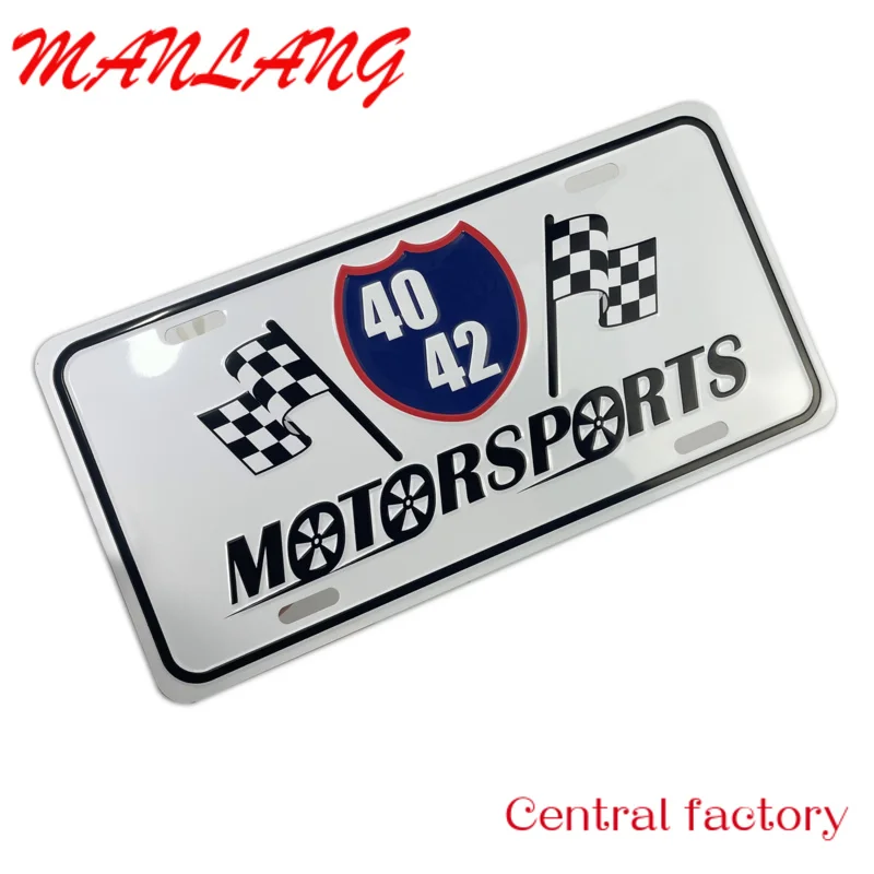 Custom  Custom Logo Embossed Car Number Plate Souvenir Metal Aluminum Car License Plate Decorative Car Plates