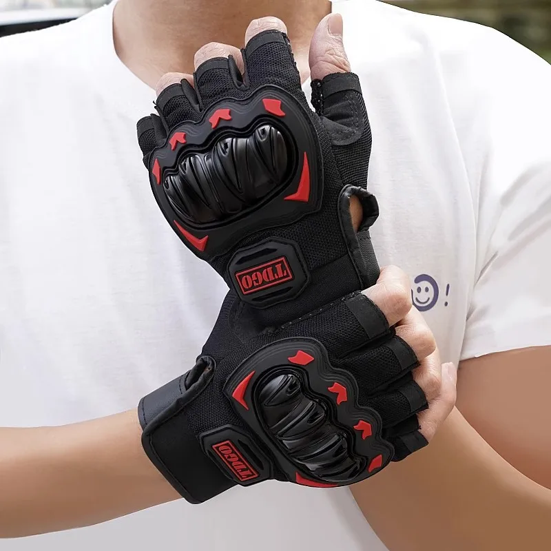 Motorcycle riding gloves summer half-fingered knight motorcycle cross-country electric vehicle breathable protective gloves