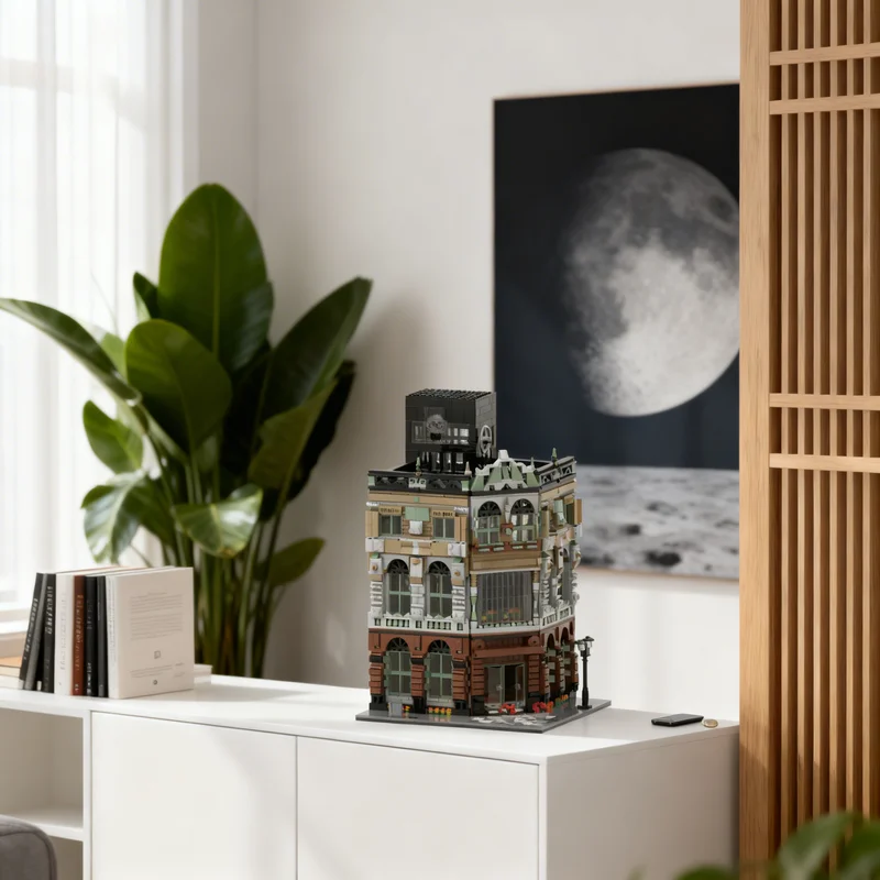 

3227 деталей MOC: Модульная модель городского пейзажа с лифтом, строительные блоки, креативный подарок, коллекционный декор, премиум-класс для детей и взрослых