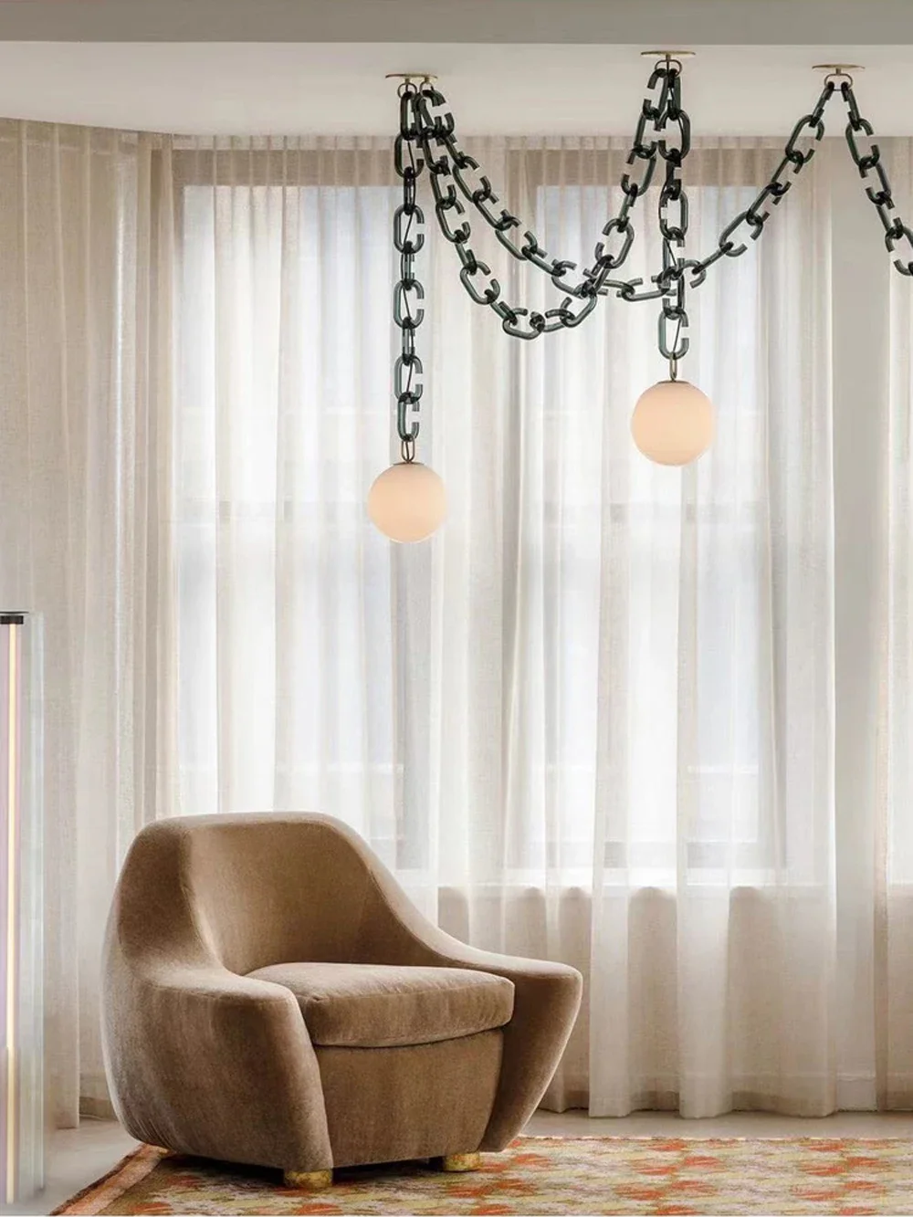 Glass Chain Series Mirror Light Chandelier