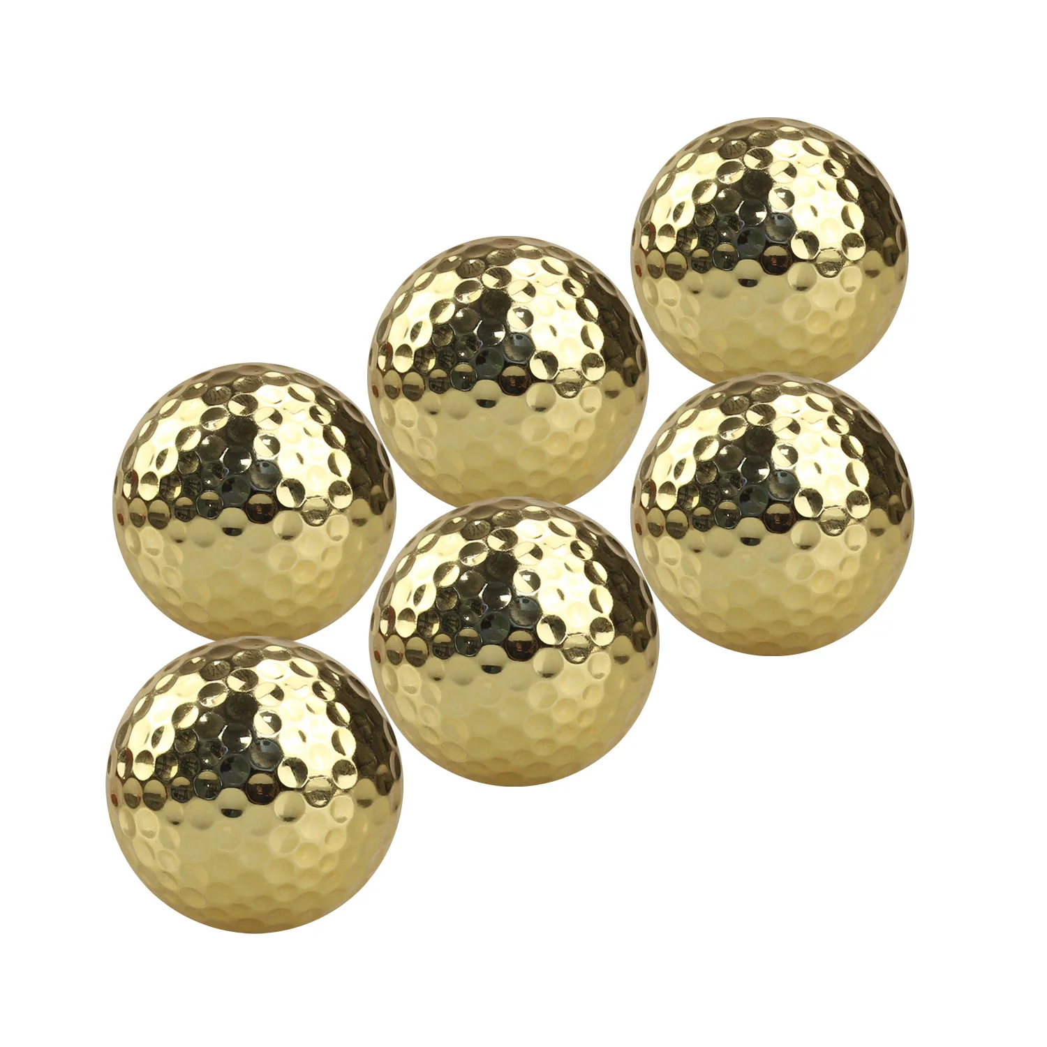 CRESTGOLF 6 Pcs Two Layer Golden Golf Balls Golf Practice Balls Training Two Pieces Balls As Gift