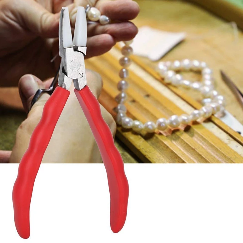 Metal  Nylon Jewelry Pliers Flat Round Nylon Jaw Pliers DIY Glasses Jewelry Tools Pliers Jewelry Tools