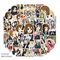 Pegatinas de piezas de Anime japonés, calcomanías decorativas de diario de dibujos animados, pegatinas de diario, pegatinas de álbum de recortes Kawaii, 10/50 K-ON