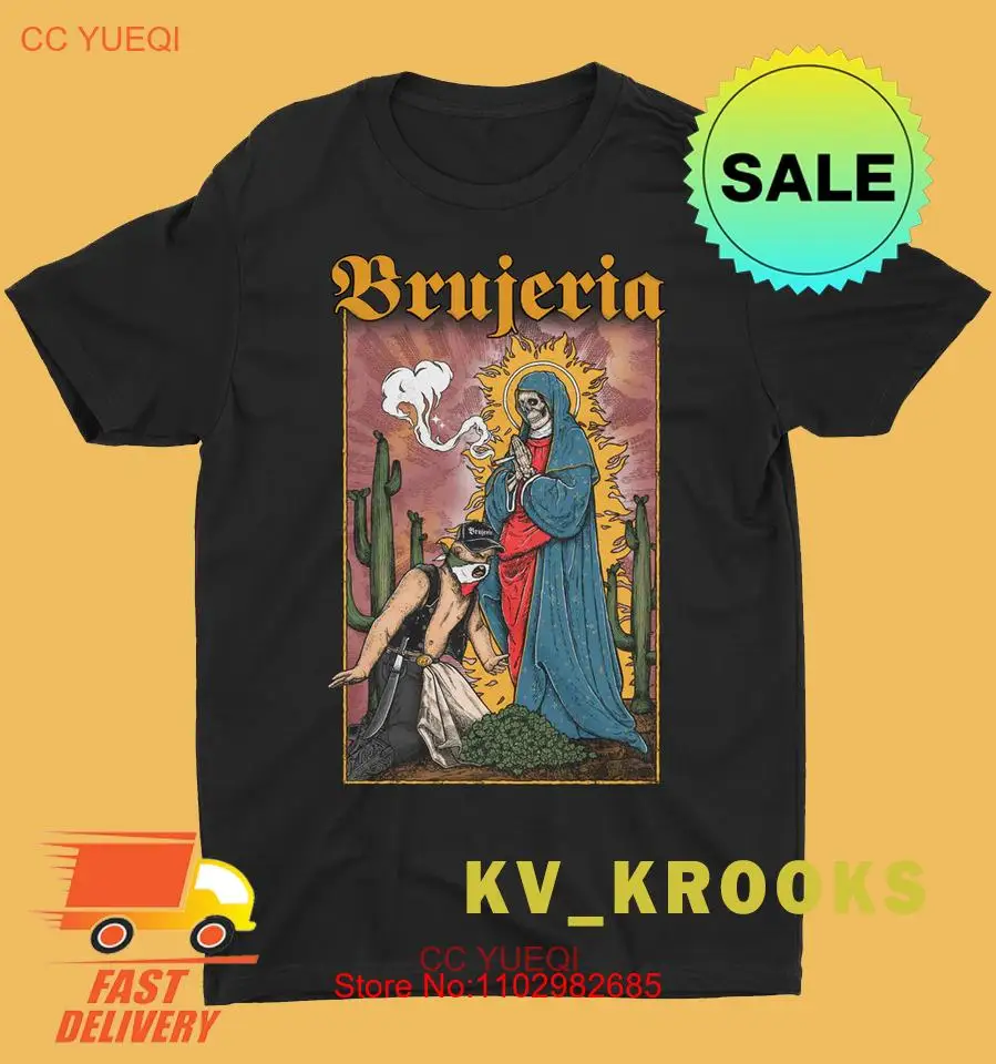 Черная футболка Brujeria с музыкой на сцене, модель JHP482