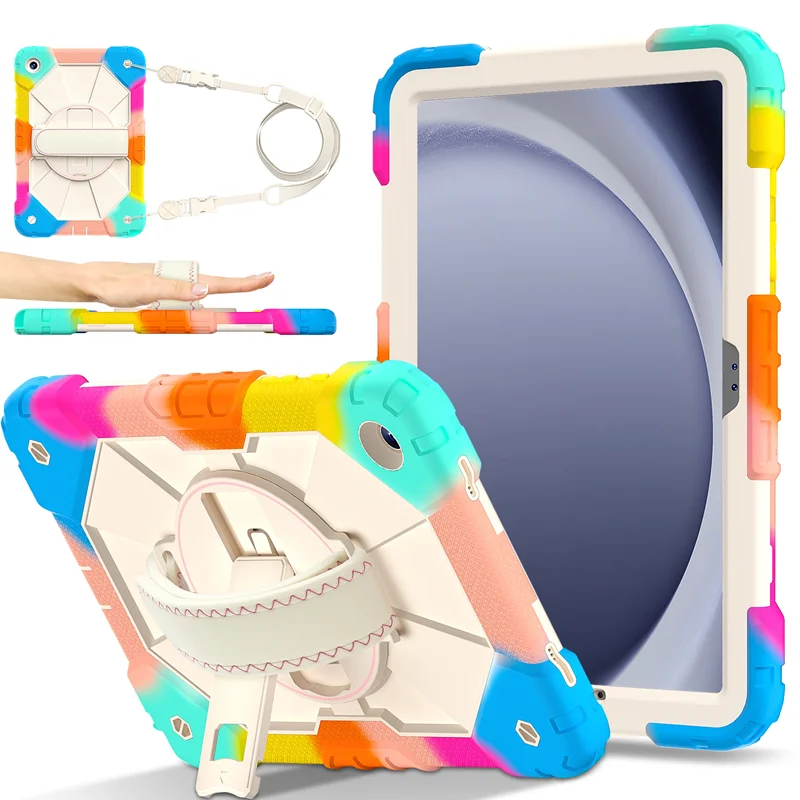 Armor Case Voor Samsung Galaxy Tab A11 Plus 11 A9 + Plus 11 A11 8.7 inch Rotatie Hand Schouderriem kickstand Shockproof Cover