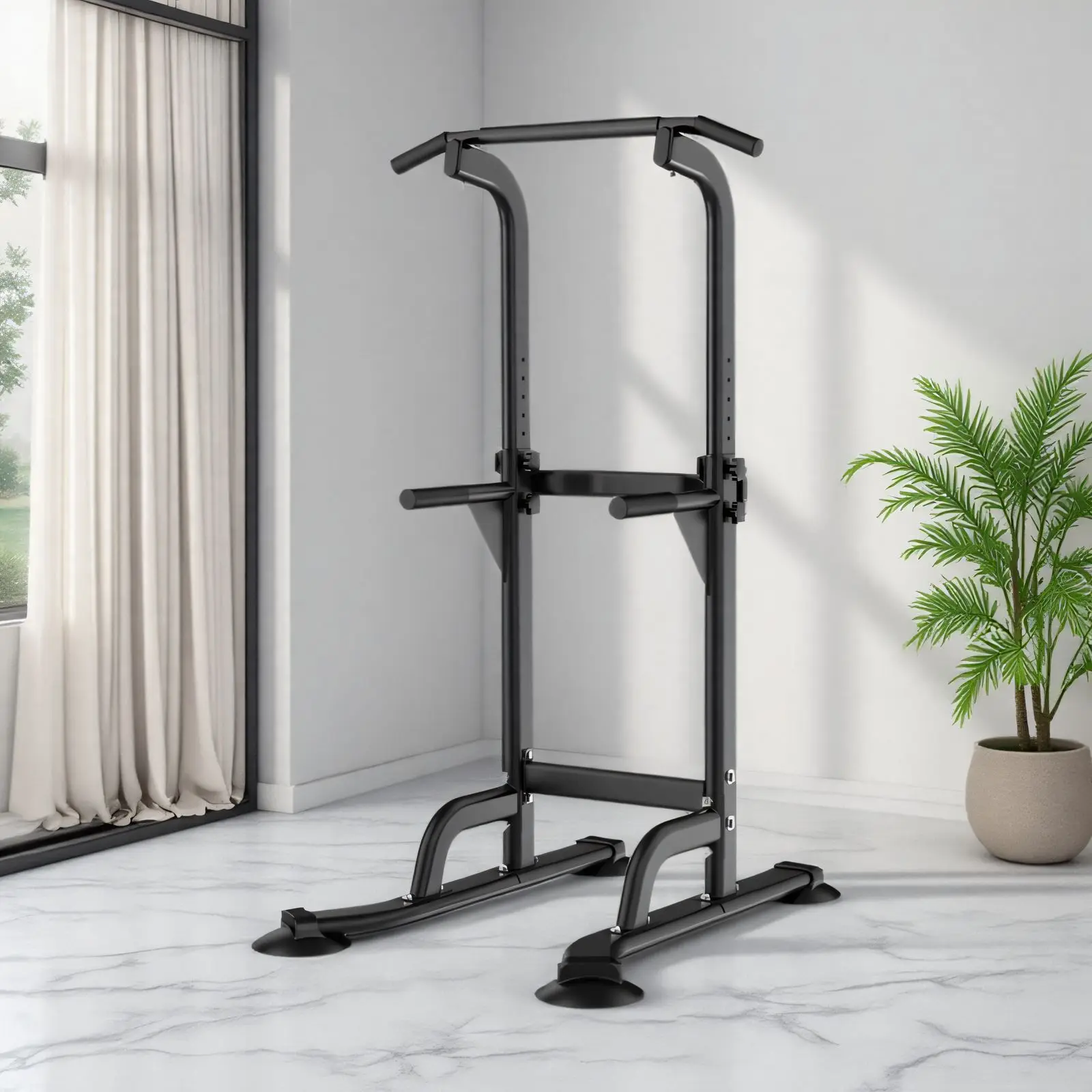 Supro Professional Cardio Gym Fitness Pull Ups and Dips Station Pull up and Dip Assist Station