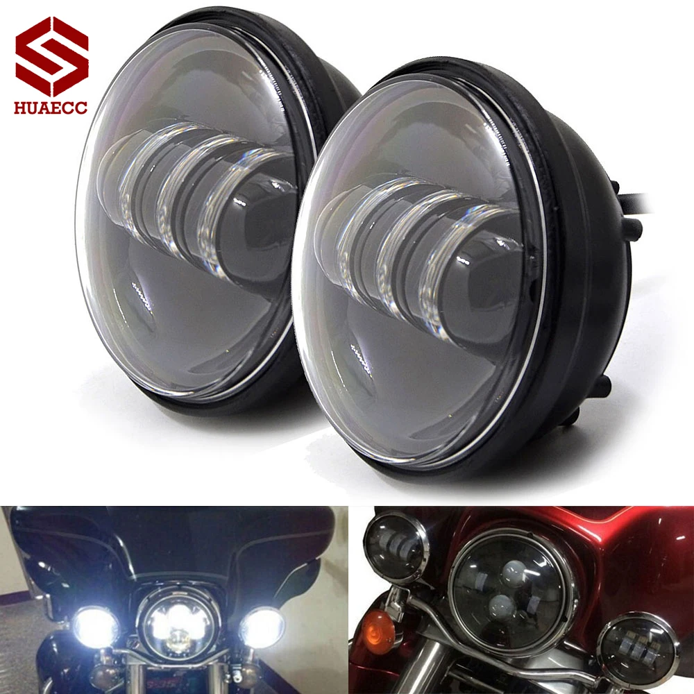 

Pair 4.5 " LED Auxiliary Spot Fog Lamp 4 1/2 Headlight Motorcycle Fog Passing Lights 30w for Harley