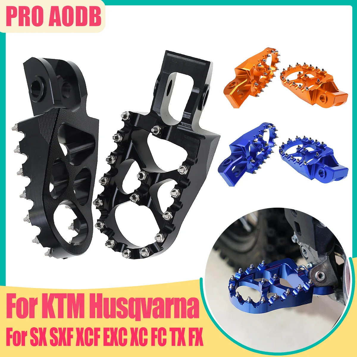 

For KTM SX SXF CNC Aluminum Motorcycle Foot Pegs Footpegs Pedals EXC EXCF XC XCF 125 150 250 300 350 450 500 FC TC TX 2016-2013