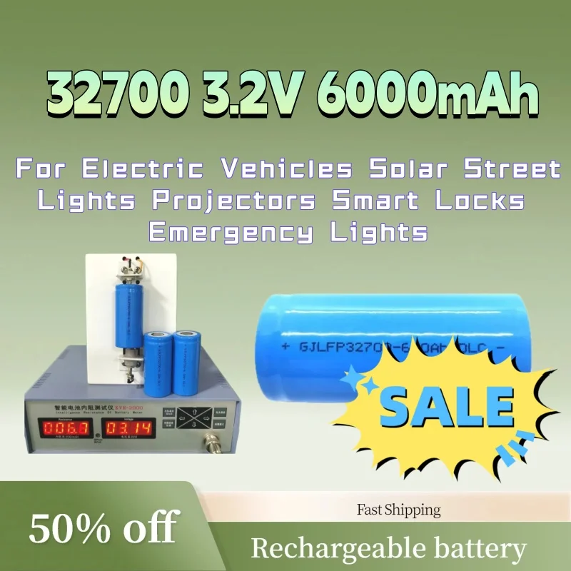 

In Stock LiFePO4 Battery 32700 3.2V 6000mAh for Electric Vehicles Solar Street Lights Projectors Smart Locks Emergency Lights