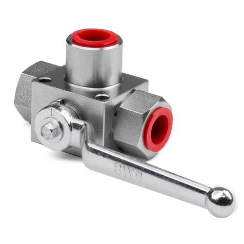 Imagen 1 del producto Válvula de bola hidráulica de 3 vías, válvula de bola de alta presión, válvula de cierre NPT1/2 5800-7250PSI, válvula de bola de parada fija, 1 ud.