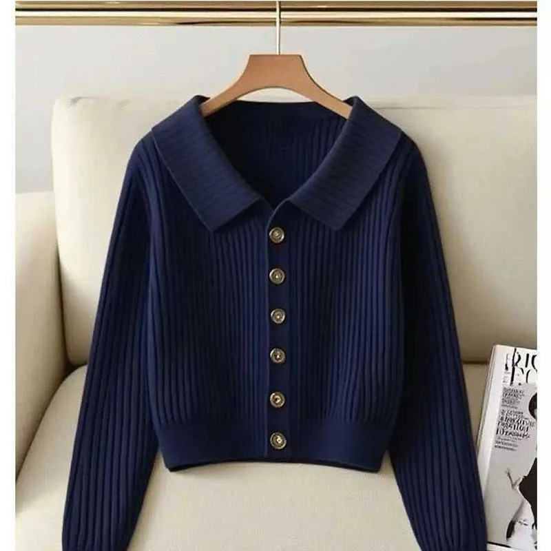 

Винтажный красный свитер, кардиган, куртка, женская одежда, осенне-зимний короткий однобортный вязаный свитер, пальто, женские повседневные топы