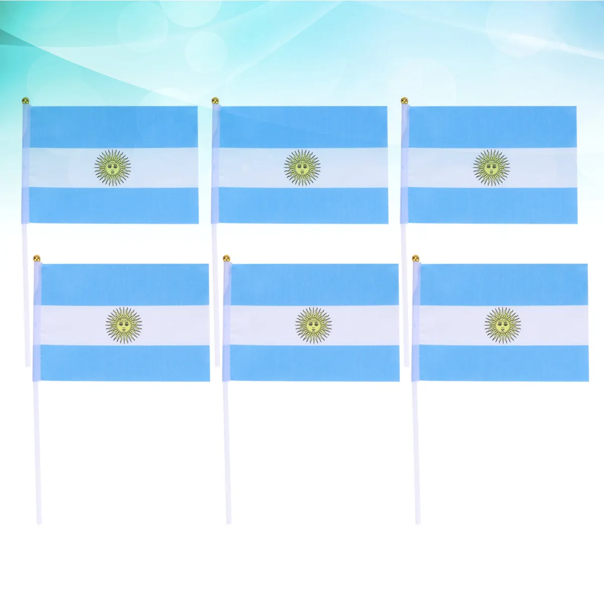 20Pcs Hand Held Stick Flags Small Argentina Flag Exquisite Workmanship Party Sports Clubs Festival Decoration Country Flags on