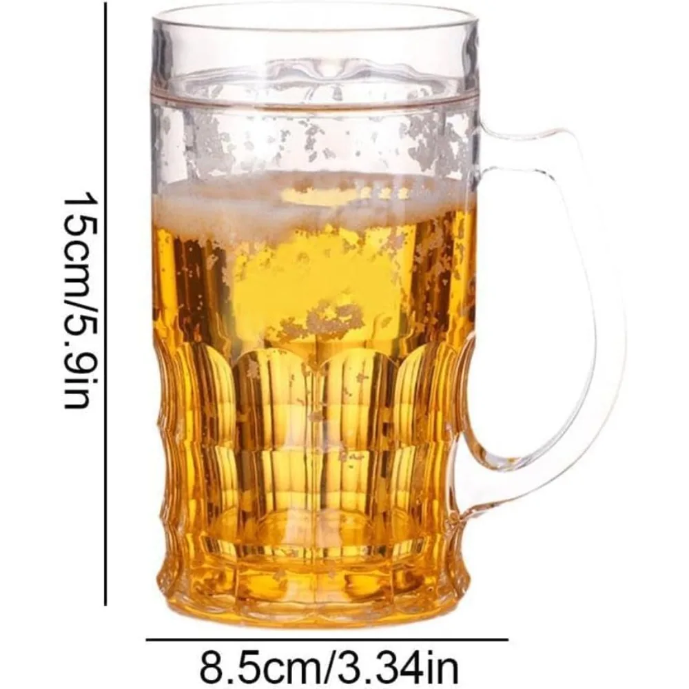400ml Large Double Wall Fake Beer Mug Prank Cup Realistic Novelty Drinking Glass Practical Joke Party Gag Gift for Adults Home Bar Decor Hilarious Trick Glass for Pranks April Fools Bachelor Party Gifts Funny Gag Gifts - view 4