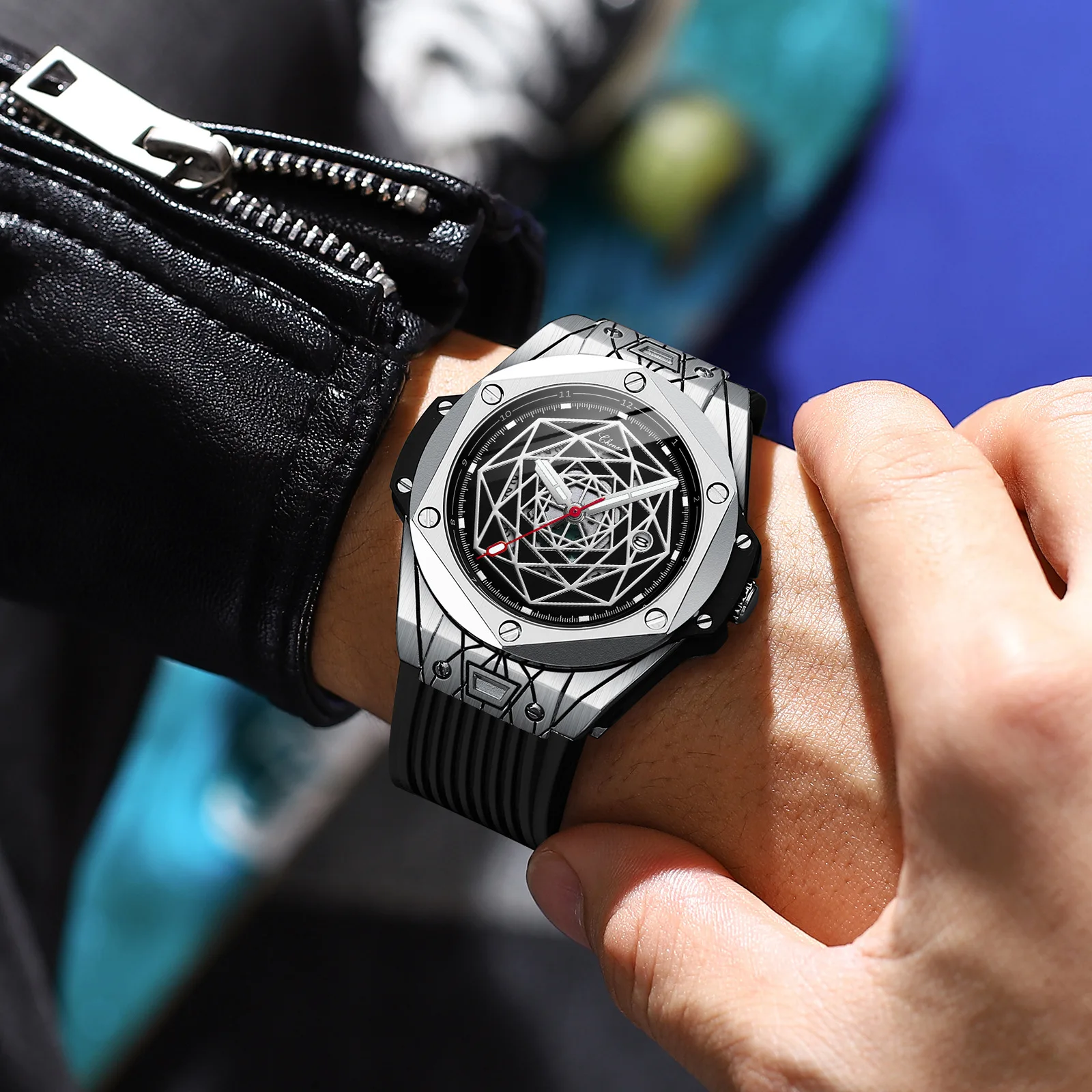 CHENXI 8249 relojes de cuero para hombre, reloj de cuarzo Original clásico para hombre, reloj de pulsera con fecha luminosa resistente al agua, relojes para hombre