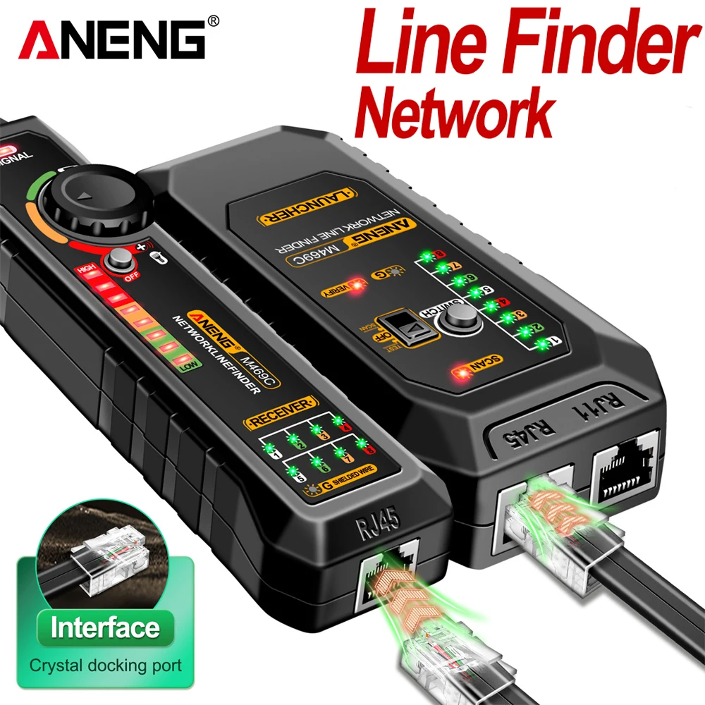 ANENG M469C Multifunction Network Cable Finder RJ45 RJ11 LAN Cable Tester Networking Tool Trace Measure Network Repair Analyzers