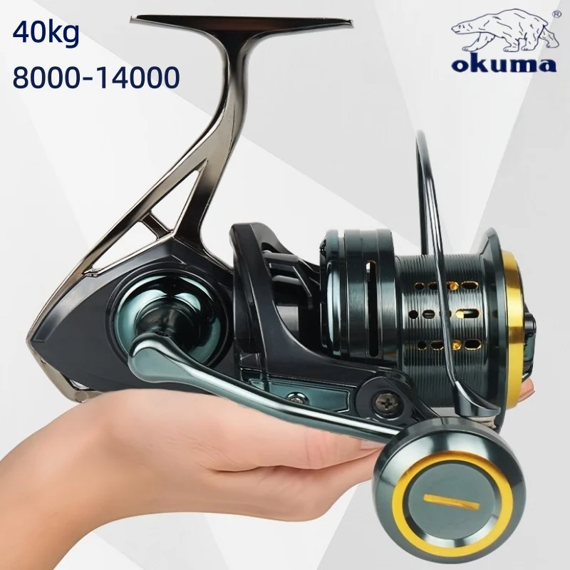 Okuma Premium Große Spinnrolle für Meeresfischerei, 40KG Bremskraft, Hohe Zugfestigkeit, Reibungsloser Betrieb