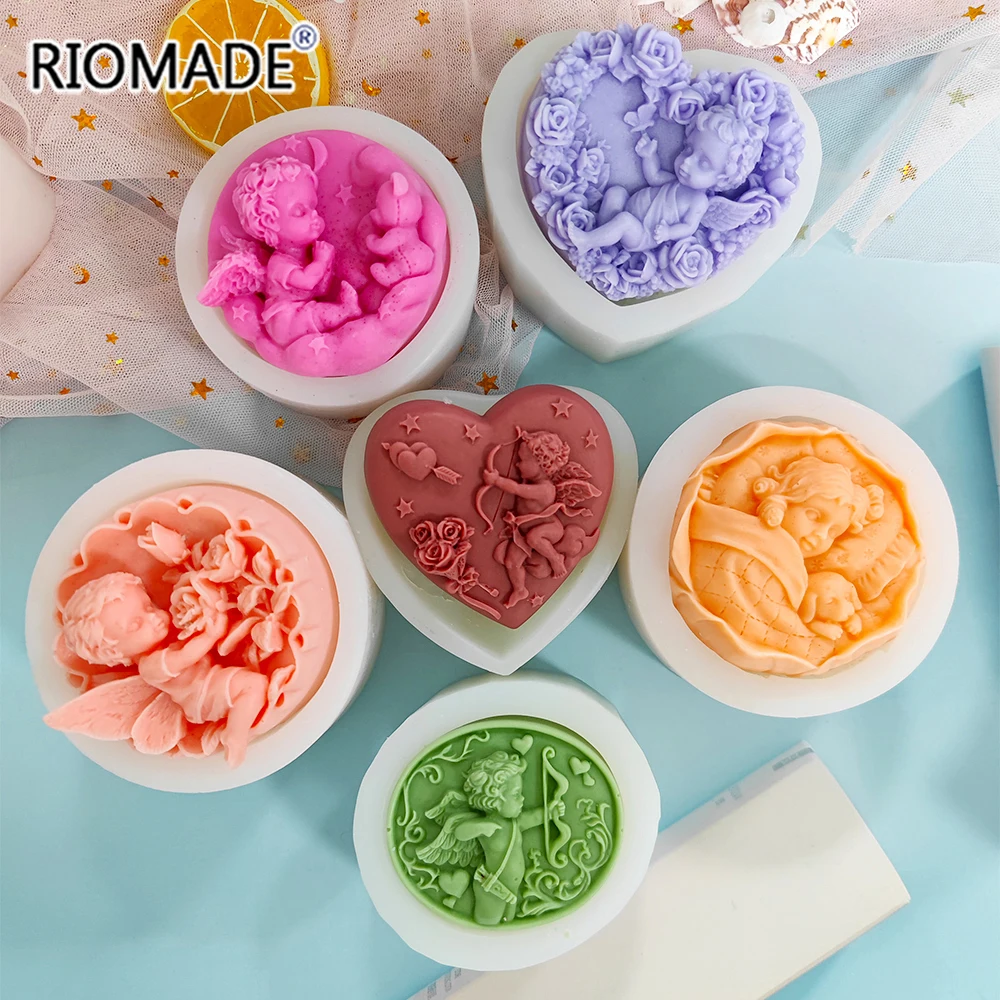 Angel Cupid Baby Soap Mold DIY Handmade Soap Making Silicone Molds Baking Fondant Decorating Tools Chocolate Dessert Mould