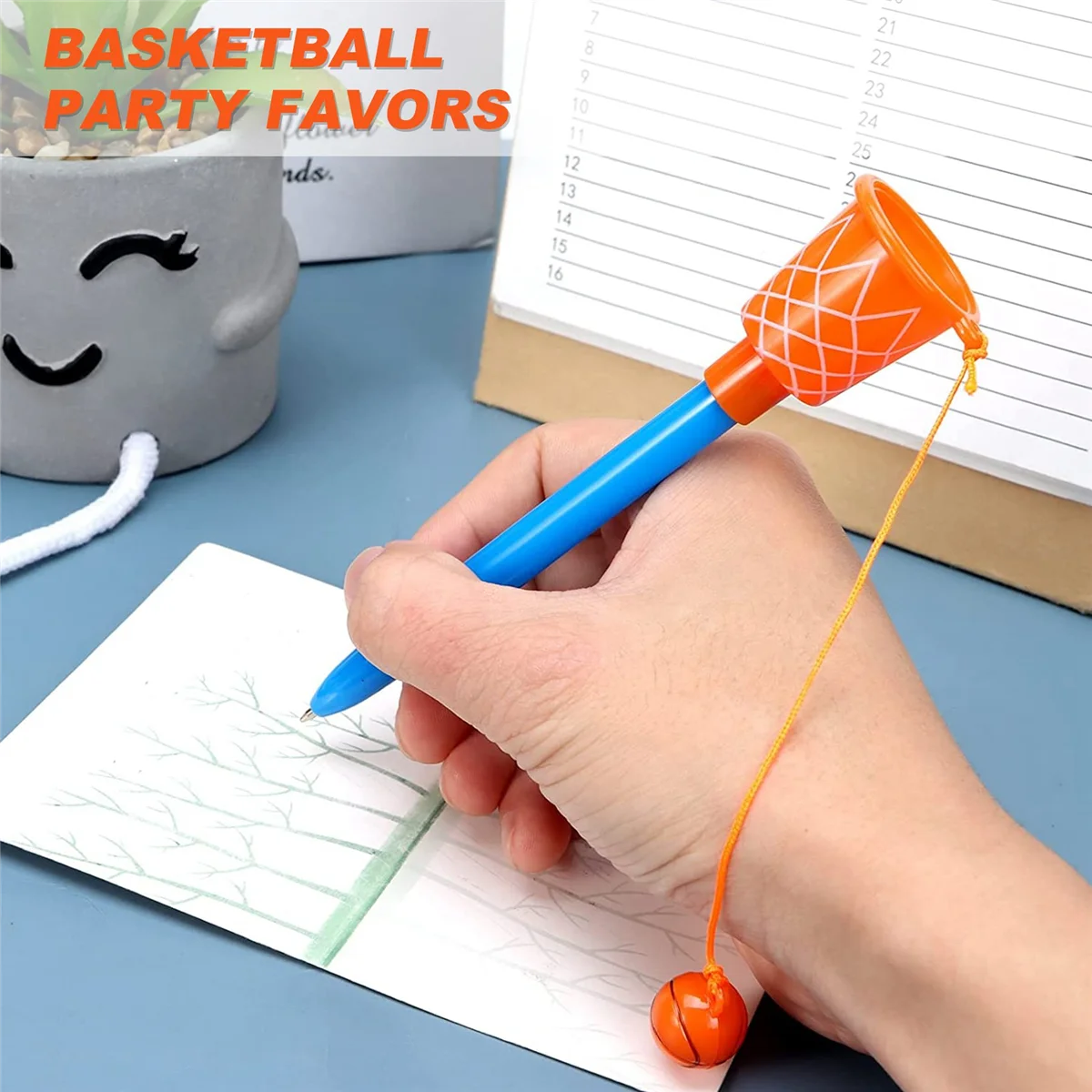 ABZL Basketball Hoop Pens,Basketball Party Favors -Sports Novelty Pens with Basketball Toss for Sport Themed Birthday Party